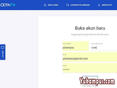 cara daftar akun real octafx