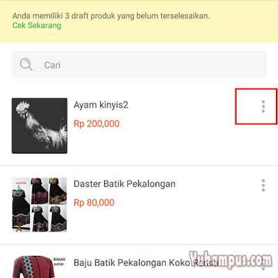 ganti informasi produk tokopedia
