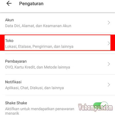 pengaturan toko tokopedia