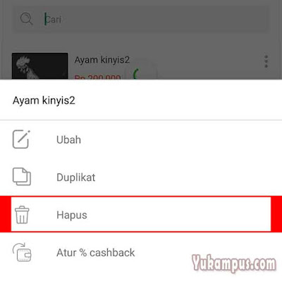 menghapus produk tokopedia