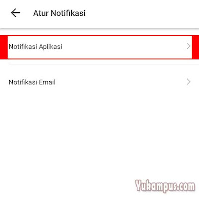 nonaktifkan notifikasi tokopedia