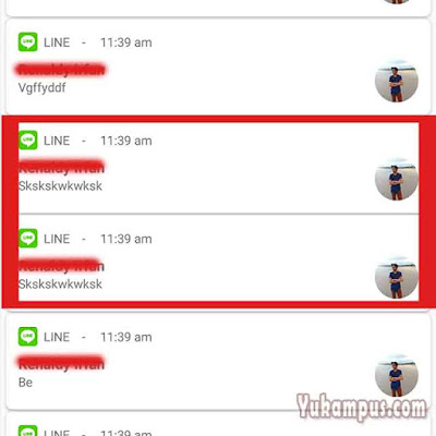 recent notification line