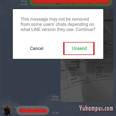 unsend chat di line