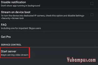 start server ip webcam